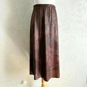 Coated‎ snakeskin midi skirt with side slit